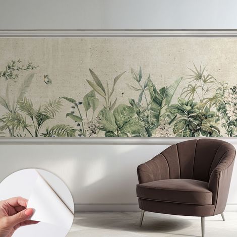 Papier peint adhésif autocollant pour salon chambre à coucher peint imprimé Installation facile Jungle tropicale 250x104 cm (1/5)