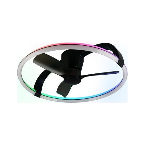 Trio Lighting Ventilador de techo LED Smart RGBW 37W STOCKHOLM negro mate  Ø73,5cm (1/5)