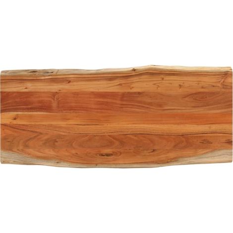 Tablero de mesa rectangular borde natural acacia 140x60x3,8 cm