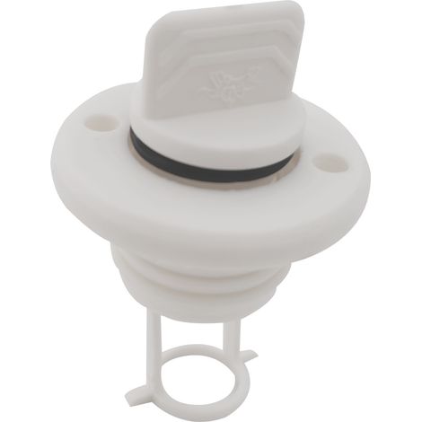 Bouchon de vidange rond en nylon marin, noir et blanc, vanne de vidange arrière, bouchon de vidange pour kayak, sortie de cale - blanc - plastique (1/3)