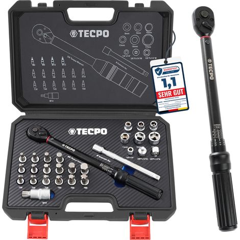 TECPO Motorrad Drehmomentschlüssel Set 3/8" 5-60Nm Schlüssel feine Abstufung