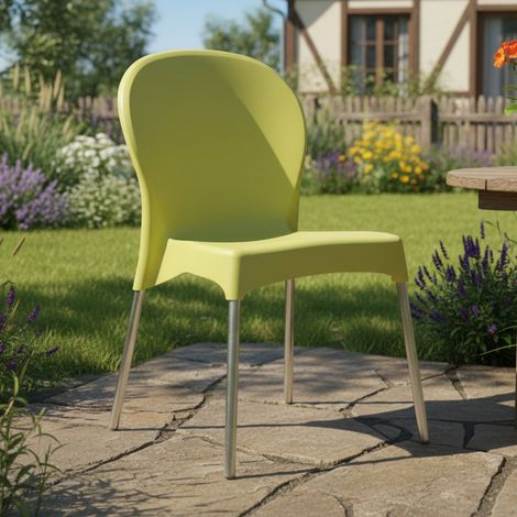 Linder Gartenstuhl, stapelbar, Made in Italy, belastbar bis 120 kg, grün (1/3)