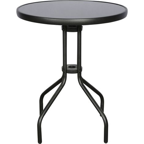 Aske Bistro und Balkonmöbel Cafetisch, Ø60 cm schwarz/schwarz.