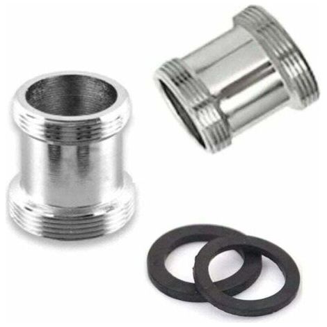 Lot de 2 adaptateurs de robinet en laiton, 22 mm NPT male vers male, connecteur aérateur de robinet pour robinet d'évier, purificateur d'eau, aérateur (M18 - M22)