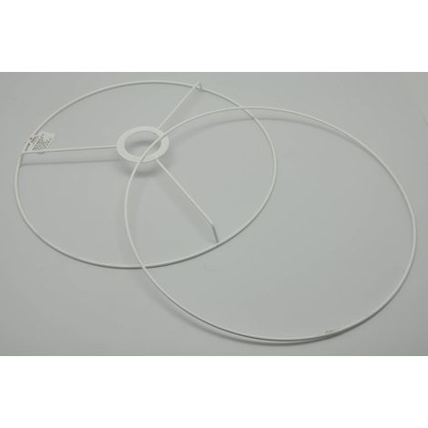 Lot de 2 Armature abat-jour, Cercle Ø40 cm, Croix et nu verni blanc, Loisirs créatifs