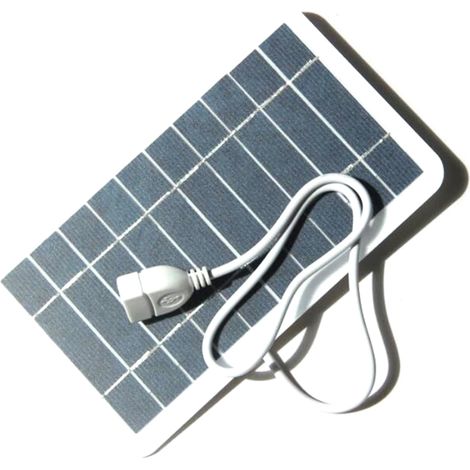Panel solar compacto de 2W 5V con puerto USB, célula solar de silicio monocristalino, resistente al agua, portátil, para batería externa y teléfono móvil.