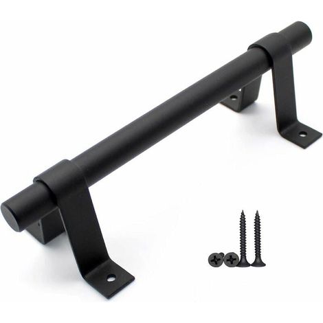 Vintage Barn Door Handles, Carbon Steel Sliding Door Handles with Screws, Black MUMU