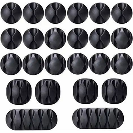 Support De Câble - Auto-Adhésif En TPR - Pour Bureau Maison Voiture - Capacité Max 7 mm - Lot De 10 (1/5)