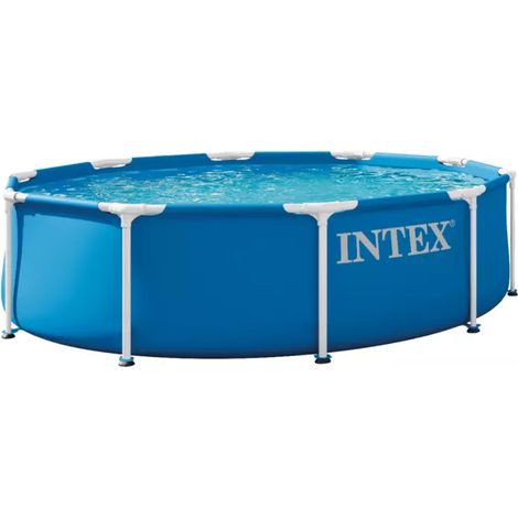 piscina fuori terra con struttura rotonda intex "metal frame" con pompa filtro blu 305x305x76 cm - cod. 28200nd (1/2)