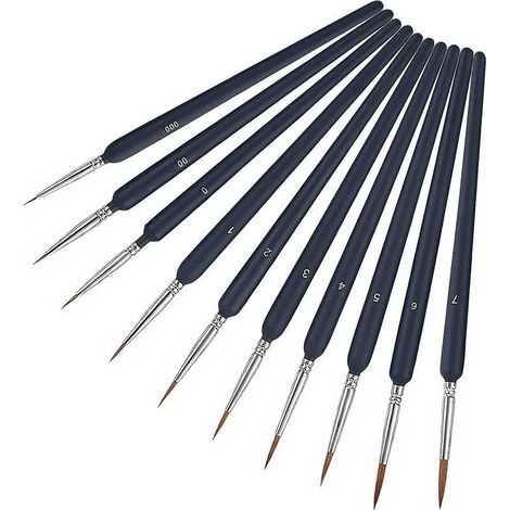 10Pcs Détail Pinceaux Peinture Acrylique - Pinceau Fin Peinture, Pinceau Figurine, Pinceaux Modelisme, Pinceau Aquarelle, Ldéal pour des détails Minutieux et Finition (1/2)