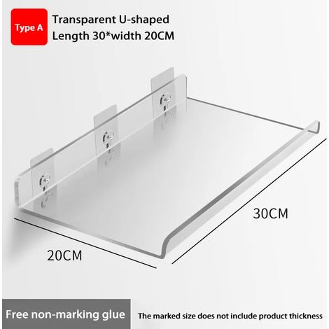 (WGYKLZWJMDKA30x20CM) Étagère de rangement auto-adhésive murale, amovible, pour salle de bain, douche, cuisine, dressing, accessoires de salle de bain (1/5)
