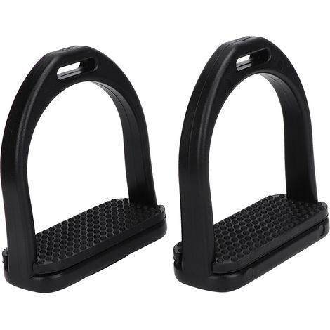 2 étriers en plastique haute résistance avec coussinet en caoutchouc noir antidérapant - Accessoires pour chevaux (petit format) (1/5)