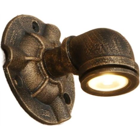 Loft-style iron wall light, steampunk style, 3W LED, metal wall sconce, indoor wall lamp (1/5)