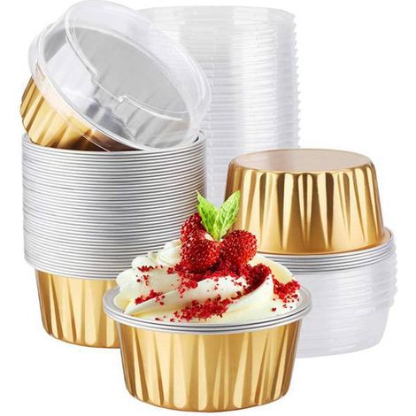 100 couleurs : noir et blanc  matériau : feuille d'aluminium  100 moules à pâtisserie, coupes à pudding, spécial friteuse à air. (1/5)