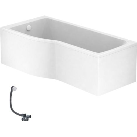 IDEAL STANDARD Connect Air Bañera con ducha izquierda de 150 x 80 cm + delantal + desagüe, blanca
