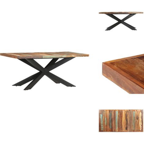 Esstisch 180 x 90 x 76 cm Recyceltes Massivholz - Esstisch - Industriedesign - Recyclingholz - Massivholzmöbel - Vintage Tisch (1/5)