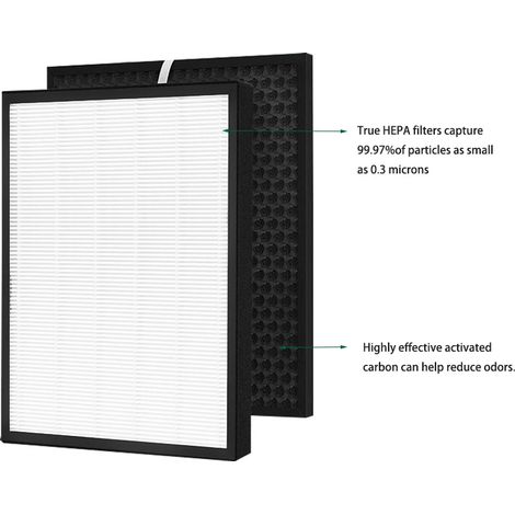 Kit de filtres de rechange pour purificateur d'air LEVOIT LV-PUR131 / LV-PUR131-RF / LV-PUR131S : filtre HEPA véritable et filtre à charbon actif (1/4)
