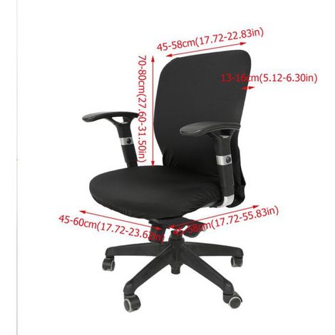 Housse De Chaise - Polyester Élastique - Pour Dossier 70 À 80 Cm - Lavable En Machine - Noir (1/5)