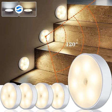 4x LED-Unterbauleuchten, batteriebetrieben mit Bewegungssensor für Küchentreppe, Schrank