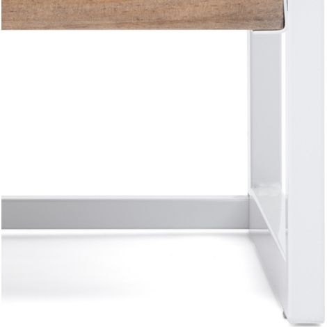 Mesita de noche ECO Three con estante 40x40x47cm Blanca en madera maciza de pino acabado vintage estilo industrial Box Furniture