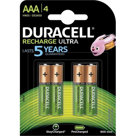 Pila Recargable Lr03 Aaa 900Mah Ultra Duracell 4 Pz