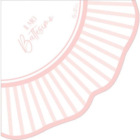 Givi Tovaglioli Smerlo Liberty Il Mio Battesimo 33 x 33 Cm Cf 16 Pz Rosa