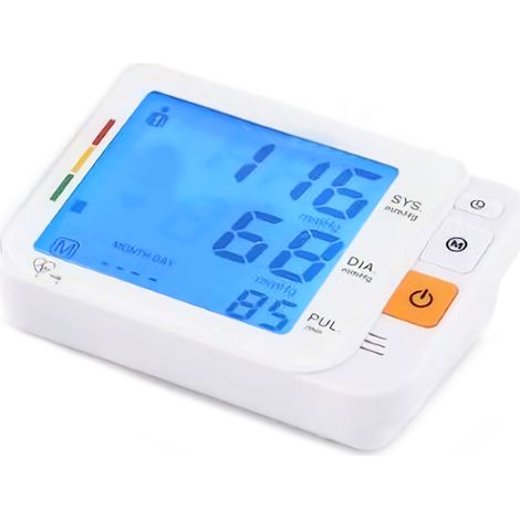Digitales Blutdruckmessgerät, große Manschette (21–40 cm) – Automatische Oberarmmanschette, hintergrundbeleuchtetes LCD-Display