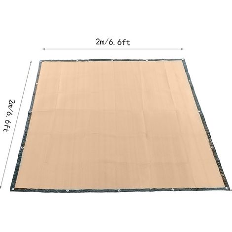 Malla de protección solar y de sombra de HDPE de 2x2 m con anillas de sujeción - Ideal para balcones, jardines y terrazas. (1/5)