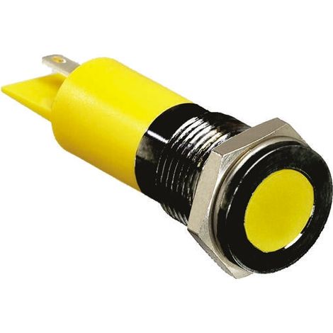 Voyant LED lumineux Jaune RS PRO, dia. 14mm, 12V c.c., IP67 ( Prix pour 1 )