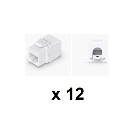 Ubiquiti UACC-KEYSTONE-JACK-C6 Pack 12 conectores RJ45 Cat6 para terminaci&oacute n toma Ethernet sin crimpar. Instalaci&oacute n a presi&oacute n en
