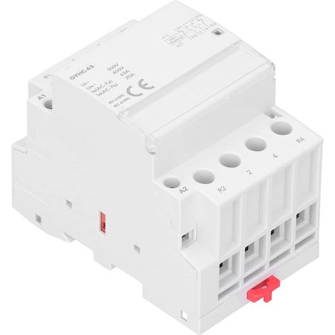 Contacteur modulaire GYHC-63 4P 230V 50Hz, module électronique portable robuste 2NO 2NC, interrupteur durable pour tableau électrique, 63A. (1/5)