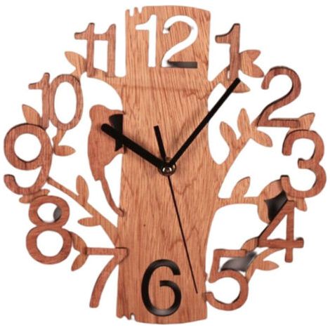 ALLIANDISHorloge murale silencieuse en forme d'arbre, idéale pour la décoration du bureau, du salon ou de la chambre. (1/4)