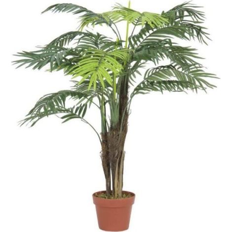Palmier artificiel Areca en pot, 13 palmes, 110 cm, extérieur - Palmier en pot - Faux palmier (1/3)