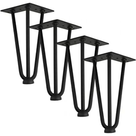 Lot de 4 Pieds Métal Épingle à Cheveux 25 cm, Pieds de Table Solides et Esthétiques, Parfait pour Meubles DIY (1/5)