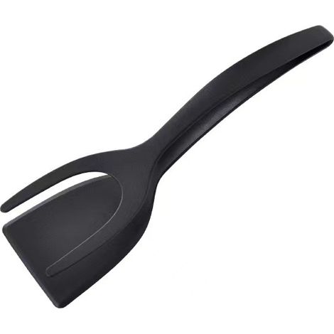 Spatule à œufs au plat  Spatule antiadhésive 2 en 1 avec pince  Spatule à œufs en nylon  Spatule à œufs antiadhésive en nylon  Ustensile de cuisine polyvalent pour retourner les œufs (1/5)