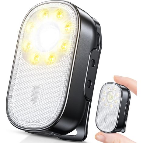 Mini Lampe Torche à Clip, 10 Modes Lampe Running Portable avec Lumière Spot & Flood, EDC Lampe de Poche LED Rechargeable et Étanche IP65 pour Coureurs/Camping/Randonnée/Luminaires d'Urgence