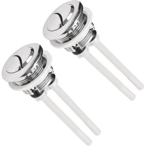 2X Boutons chasse d'eau universels 38mm, leviers de toilettes, bouton chasse eau de toilettes, bouton poussoir de chasse d'eau de toilettes à double poussoir pour chasse d'eau (1/5)