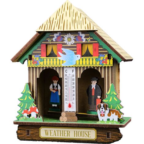 Capteur météorologique et d'humidité mural de style rustique - Un outil à double usage pour la décoration intérieure et la surveillance environnementale (1/4)