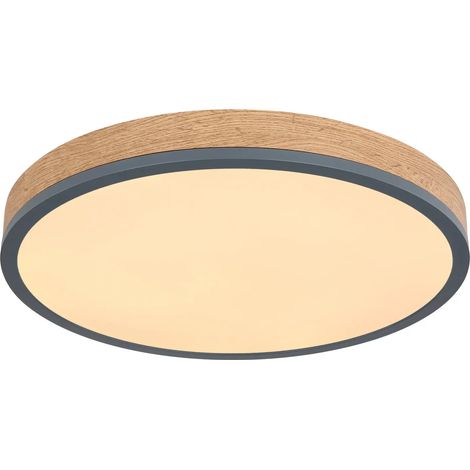 [GEBRAUCHT] B-Ware Globo Led Deckenleuchte Lampe Doro ø 45 Cm Graphit Holzoptik Opal Deckenlampe