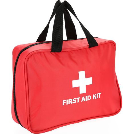 Trousse de Secours Rouge Imperméable - Boîte de Rangement Médicale Portable pour Maison, Extérieur, Voyage - Sac d'Urgence avec Poches Multiples - Kit de Premiers Soins Léger et Durable (1/5)
