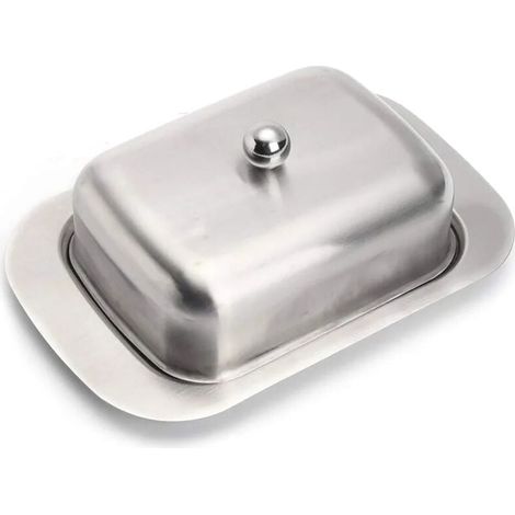 Beurrier - Acier Inoxydable - Double Paroi - Couvercle Avec Poignée - Pour Table À Manger - 1 Pièce (1/5)