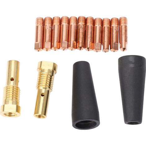 Kit d'accessoires de soudage 15 pièces : buses sans gaz en PTFE, diffuseur de gaz en laiton, pointes d'électrodes en cuivre de 9 mm pour Century FC90 80GL (1/5)