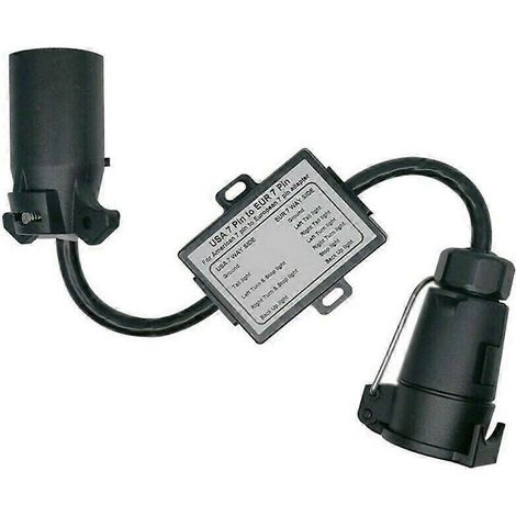 Adaptateur pour feux de remorque USA vers UE : prise américaine à 7 broches vers prise européenne ronde à 7 broches (1/4)