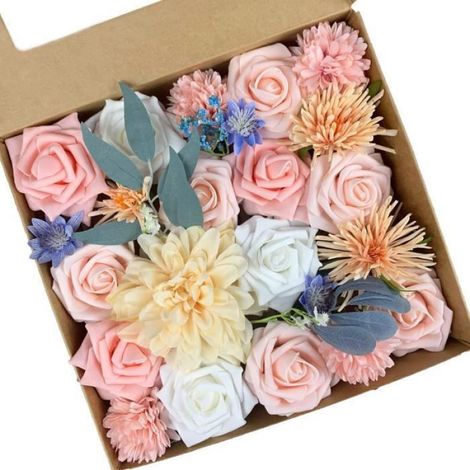 Fleurs Artificielles - - Roses avec Tige Ajustable - 6 Roses en Mousse - Décoration de Mariage - Intérieur (1/5)