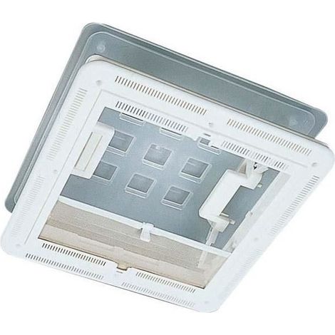 Lanterneau Chantal 400x400 translucide avec cadre blanc et obturateur (1/5)