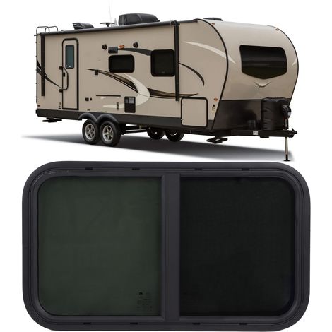 Fenêtre coulissante à coins arrondis 700400 mm avec moustiquaire, adaptée aux camping-cars, aux véhicules de loisirs et aux véhicules de chantier (TFC00007) (1/5)