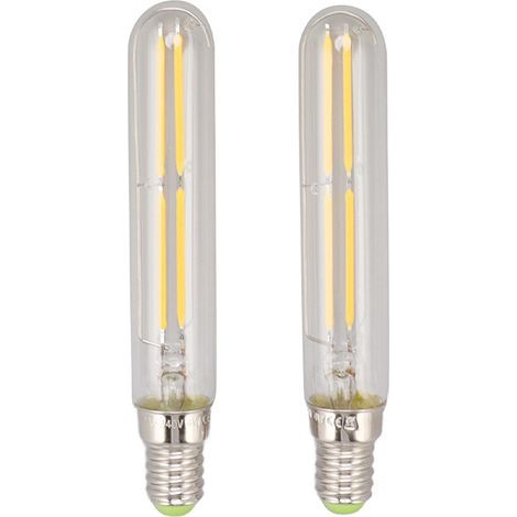 2 Pièces Tube LED Ampoule 4W 2300K Ampoules Tubulaires E14 Base T20x120 220 à 240V pour éclairage de Bureau Chambre (Transparent) (1/5)