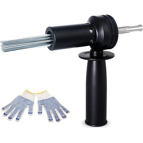 Accessoire de détartrage à aiguilles avec 18 aiguilles en acier de 3 mm de dureté, accessoire de marteau électrique pour le décapage de la rouille, le nettoyage du béton, la maçonnerie, le perçage et (1/5)