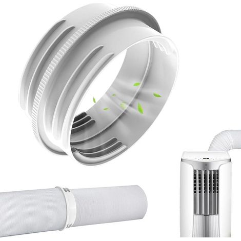 Adaptateur pour tuyau de climatisation - Raccord universel pour tuyau d'évacuation d'air - Sortie d'air - Double diamètre - 130 mm / 150 mm - Blanc (1/5)