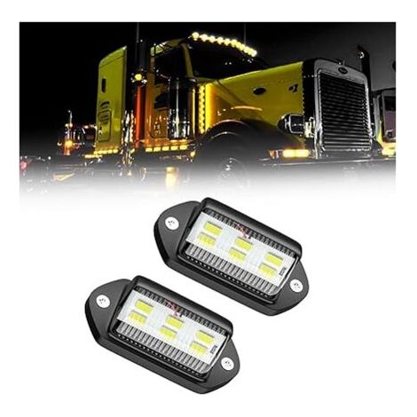 LED Eclairage Plaque Immatriculation,LED Éclairage Plaque D'immatriculation Auto,Imperméable LED Feux Arrière Lampe,Éclairage De Plaque D'Immatriculation Universelle,pour Camions,Motos,2 (1/4)